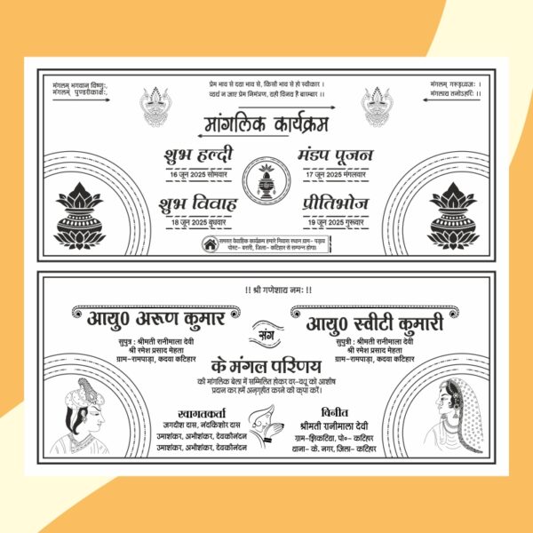 Premium Hindu Wedding Card Cdr file