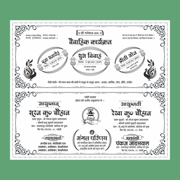 Hindu wedding Card Design CDR file Hindi Matter
