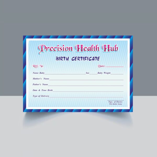 New Born Baby Birth Certificate Design CDR File