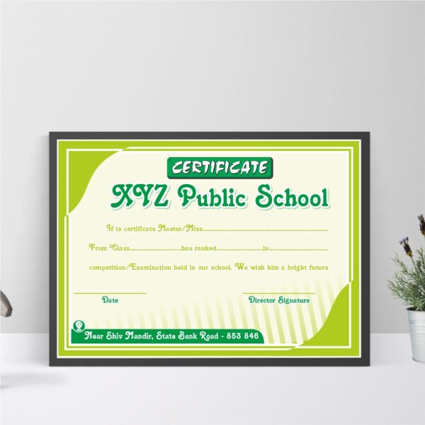School certificate design cdr file editable matter