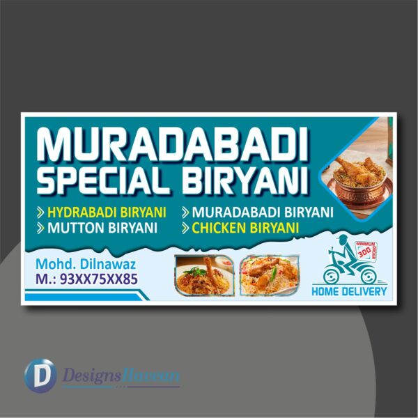 Biryani Hotel Flex Design CDR File