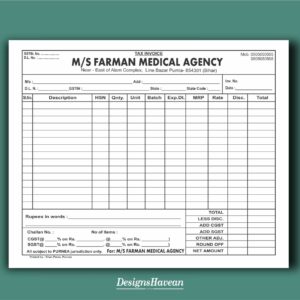 Medical agency Bill book Design