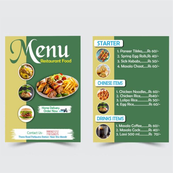 Menu Card Designs cdr file