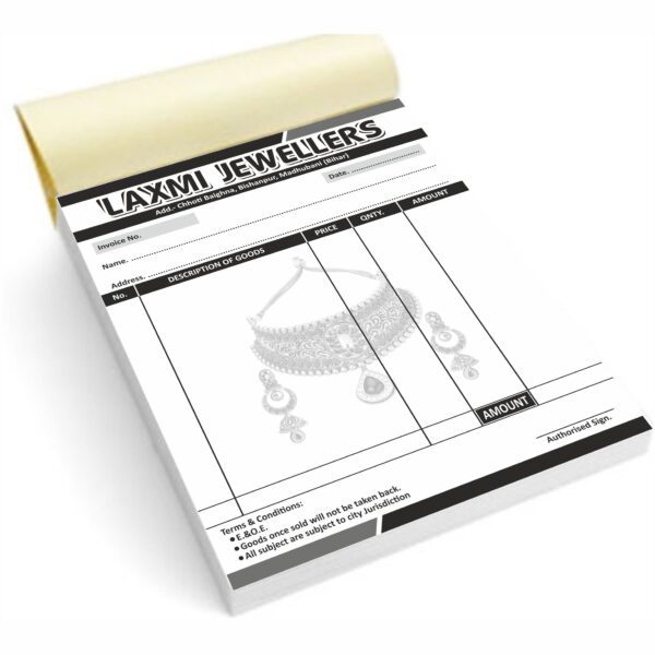 Bill Book Format in Single Color CDR File
