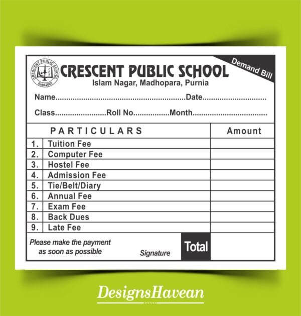 college payment receipt